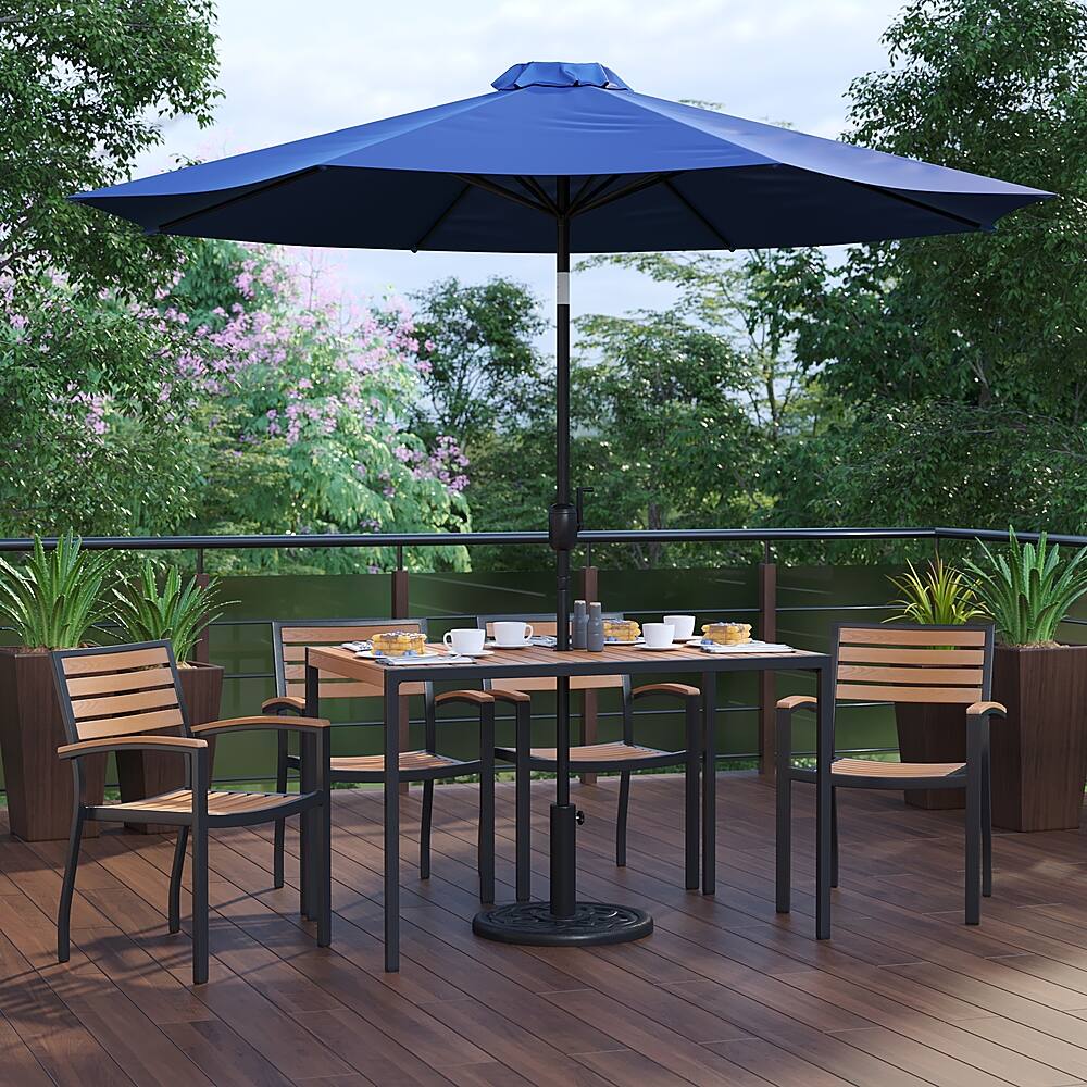 Alt View 12. Alamont Home - Lark Outdoor Rectangle Modern 7 Piece Patio Set - Navy.