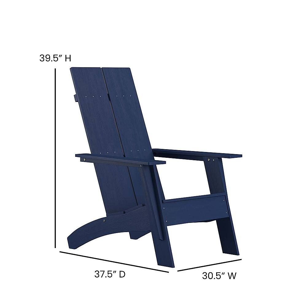 Alt View 13. Alamont Home - Sawyer Indoor/Outdoor Modern 2-Slat Adirondack Style Chair and Footrest in Navy Blue - Navy.