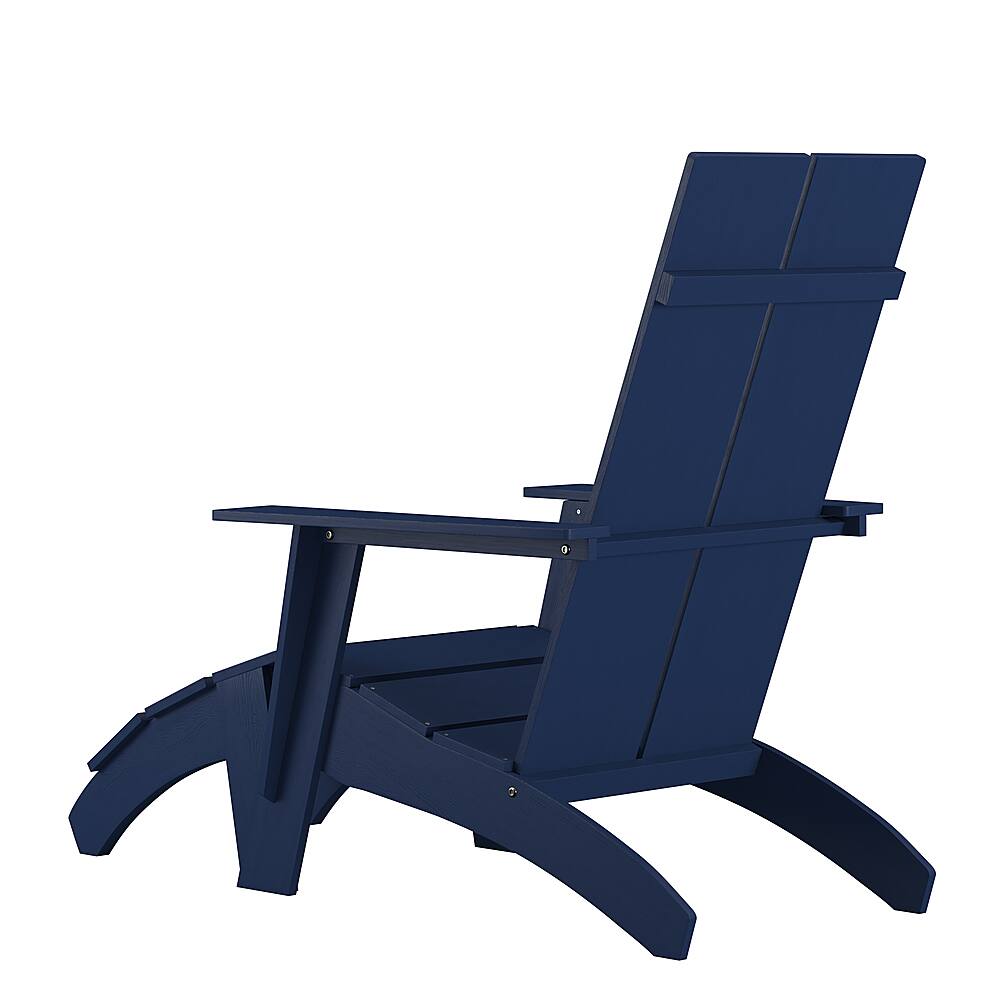 Alt View 15. Alamont Home - Sawyer Indoor/Outdoor Modern 2-Slat Adirondack Style Chair and Footrest in Navy Blue - Navy.