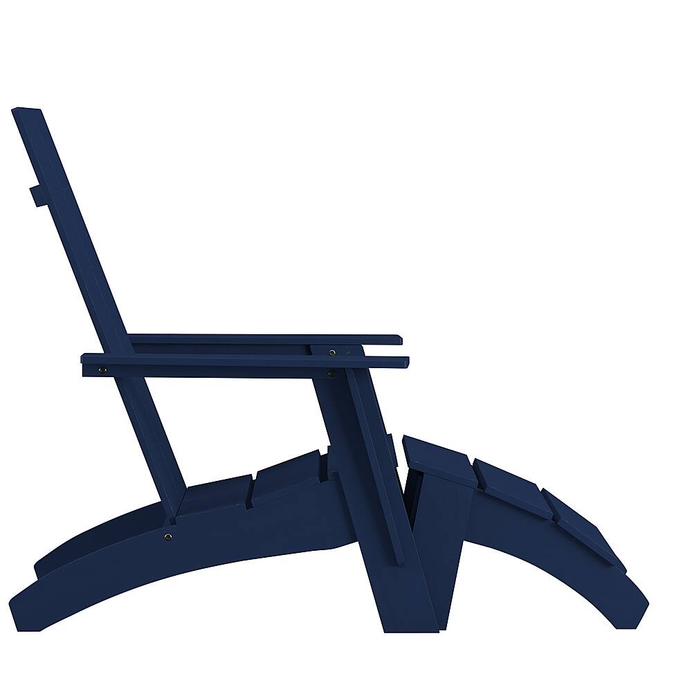 Alt View 17. Alamont Home - Sawyer Indoor/Outdoor Modern 2-Slat Adirondack Style Chair and Footrest in Navy Blue - Navy.