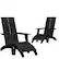 Front. Alamont Home - Sawyer Set of 2 Indoor/Outdoor 2-Slat Adirondack Style Chairs & Footrests in Black - Black.