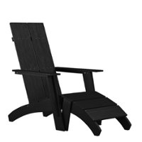 Flash Furniture - Sawyer Adirondack Chair - Black - Front_Zoom