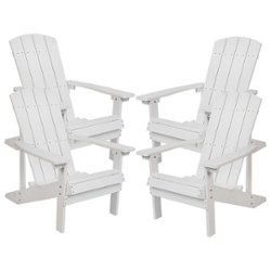 Flash Furniture - Charlestown Adirondack Chair (set of 4) - White - Front_Zoom