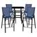 Front. Alamont Home - Brazos Outdoor Square Modern Steel 5 Piece Patio Set - Navy.