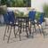 Alt View 11. Alamont Home - Brazos Outdoor Square Modern Steel 5 Piece Patio Set - Navy.
