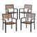 Front. Alamont Home - Lark Set of 4 Stackable All-Weather Black Aluminum Patio Chairs with Faux Teak Slats - Teak.