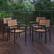 Alt View 12. Alamont Home - Lark Set of 4 Stackable All-Weather Black Aluminum Patio Chairs with Faux Teak Slats - Teak.