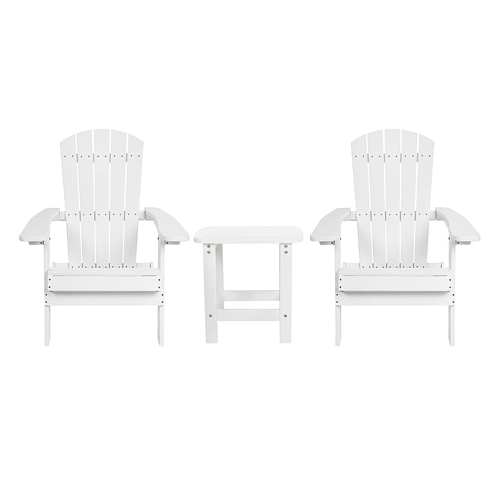 Front. Alamont Home - Charlestown Outdoor Rectangle Cottage Resin 3 Piece Patio Set - White.