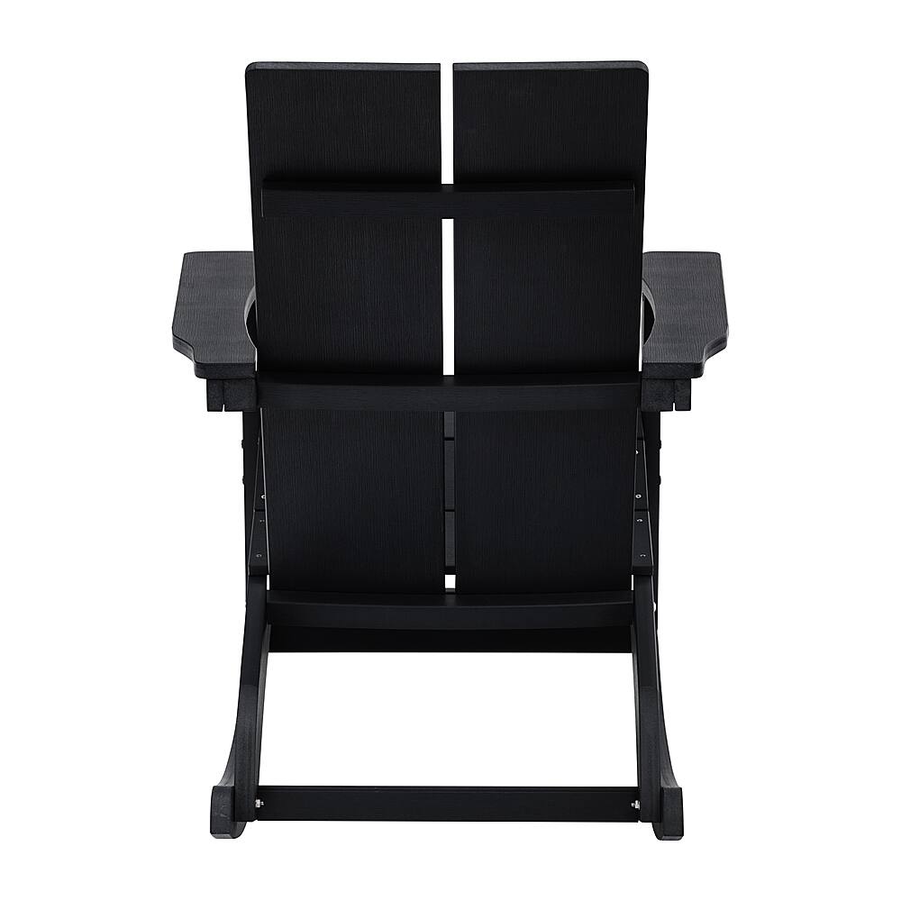 Alt View 16. Alamont Home - Finn Indoor/Outdoor modern 2-Slat Adirondack Poly Resin Rockers in Black - Set of 2 - Black.