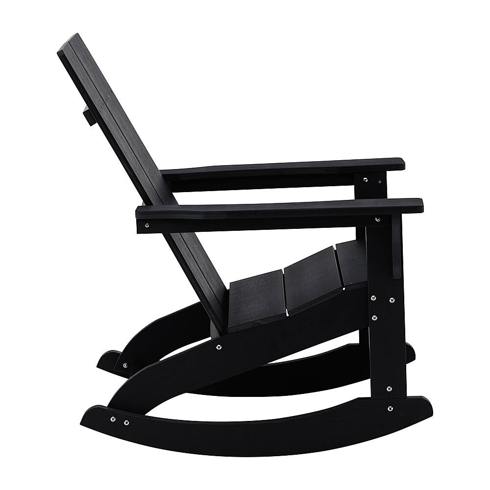 Alt View 17. Alamont Home - Finn Indoor/Outdoor modern 2-Slat Adirondack Poly Resin Rockers in Black - Set of 2 - Black.