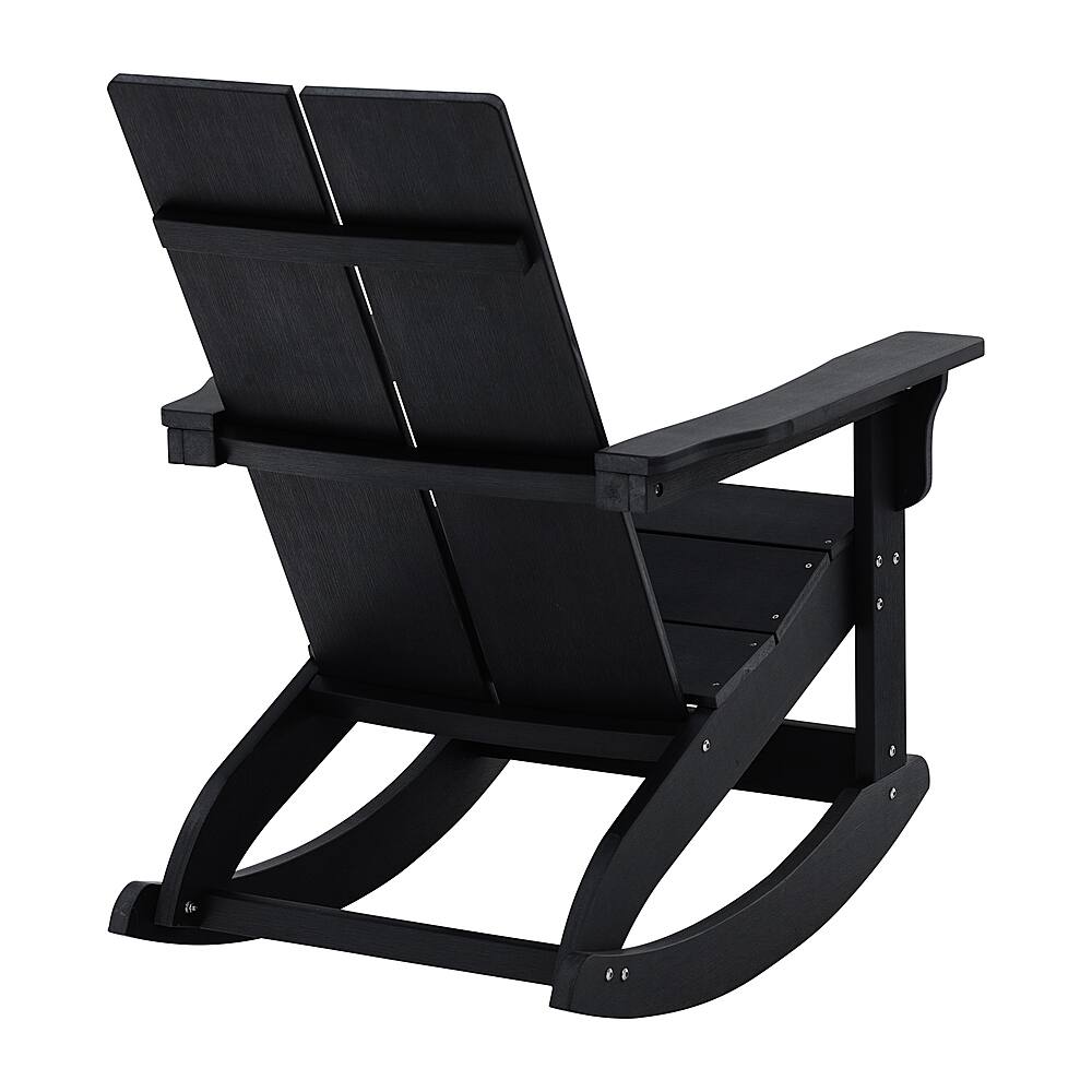 Alt View 19. Alamont Home - Finn Indoor/Outdoor modern 2-Slat Adirondack Poly Resin Rockers in Black - Set of 2 - Black.