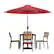 Front. Alamont Home - Lark Outdoor Square Modern 7 Piece Patio Set - Red.