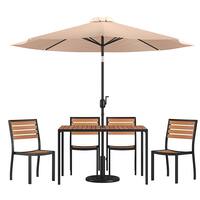 Alamont Home - Lark Outdoor Rectangle Modern 7 Piece Patio Set - Tan - Front_Zoom