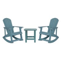 Flash Furniture - Savannah Outdoor Rectangle Cottage Resin 3 Piece Patio Set - Sea Foam - Front_Zoom