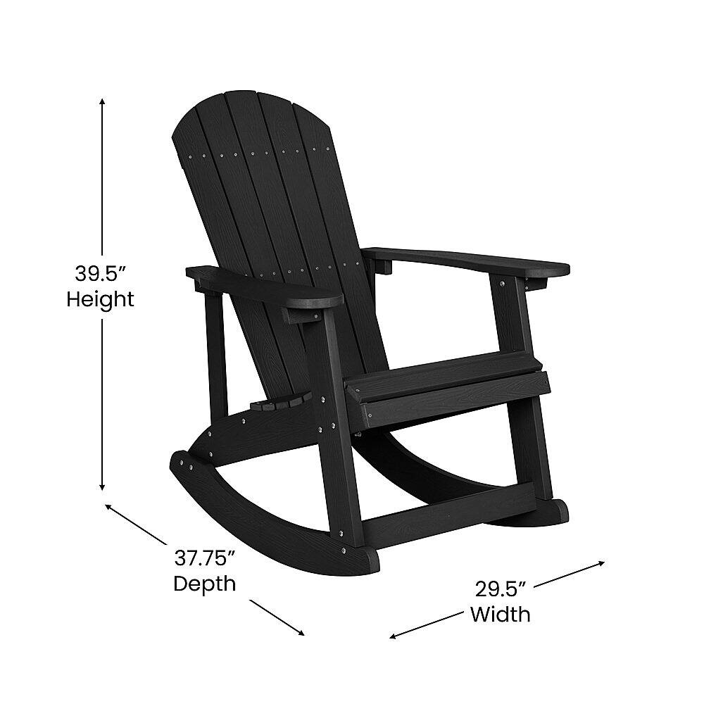 Alt View 13. Alamont Home - Savannah Adirondack Poly Resin Rocking Chairs for Indoor/Outdoor Use in Black - 2 Pack - Black.
