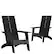 Front. Alamont Home - Sawyer Set of 2 Black Modern Dual Slat Back Indoor/Outdoor Adirondack Style Chairs - Black.