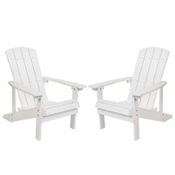 Flash Furniture - Charlestown Adirondack Chair (set of 2) - White - Front_Zoom