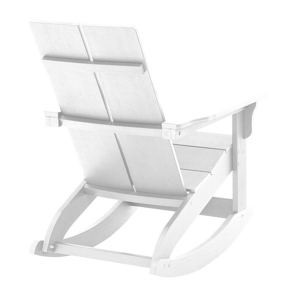 Alt View 19. Alamont Home - Finn Indoor/Outdoor modern 2-Slat Adirondack Poly Resin Rockers in White - Set of 2 - White.