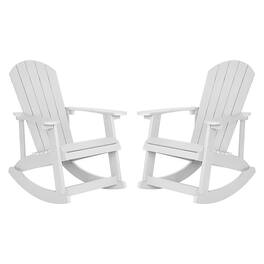 Alamont Home - Savannah Adirondack Poly Resin Rocking Chairs for Indoor/Outdoor Use - 2 Pack - White