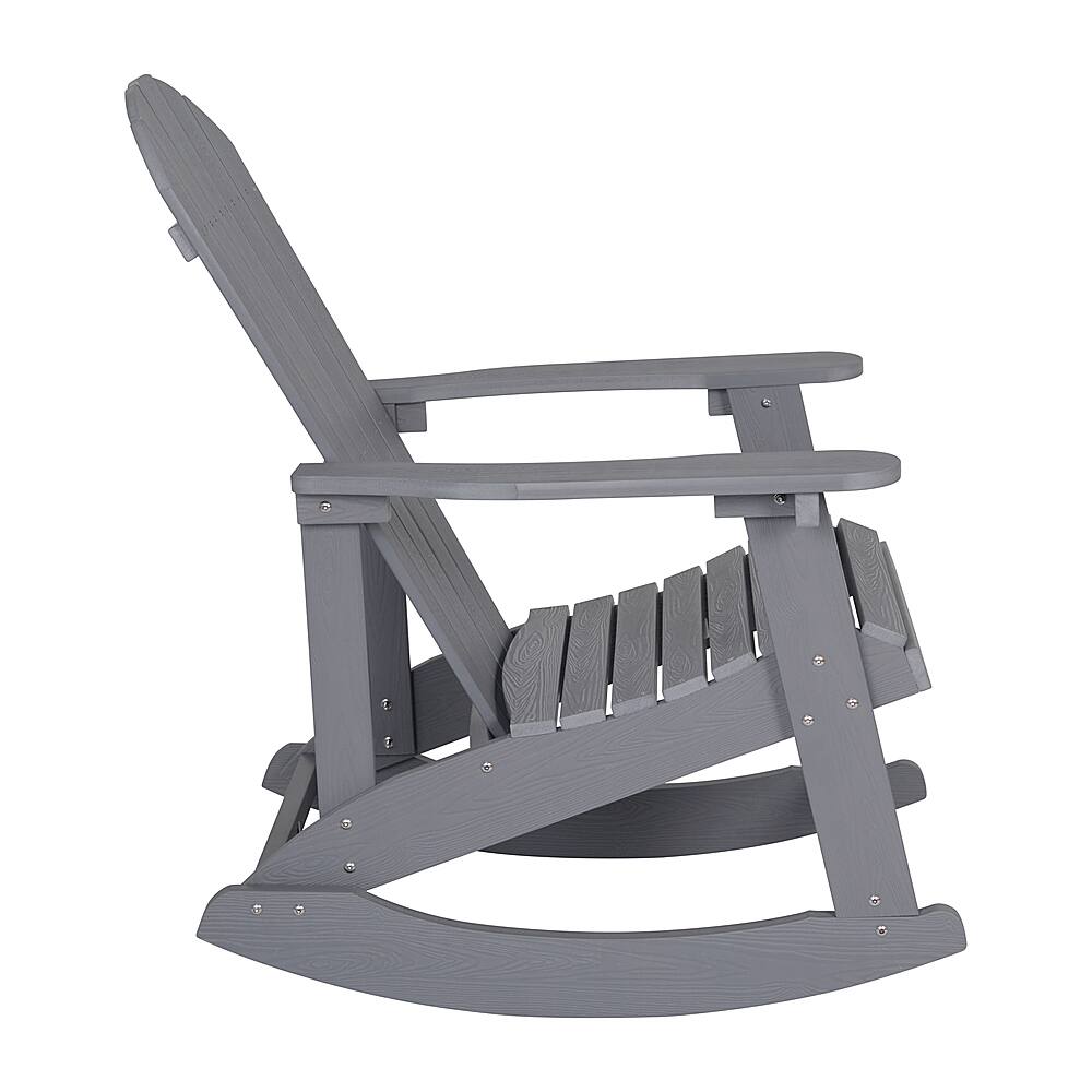 Alt View 21. Alamont Home - Savannah Adirondack Poly Resin Rocking Chairs for Indoor/Outdoor Use in White - 2 Pack - Light Gray.