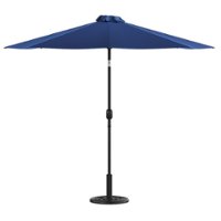 Flash Furniture - Patio Umbrella and Base - Navy - Front_Zoom