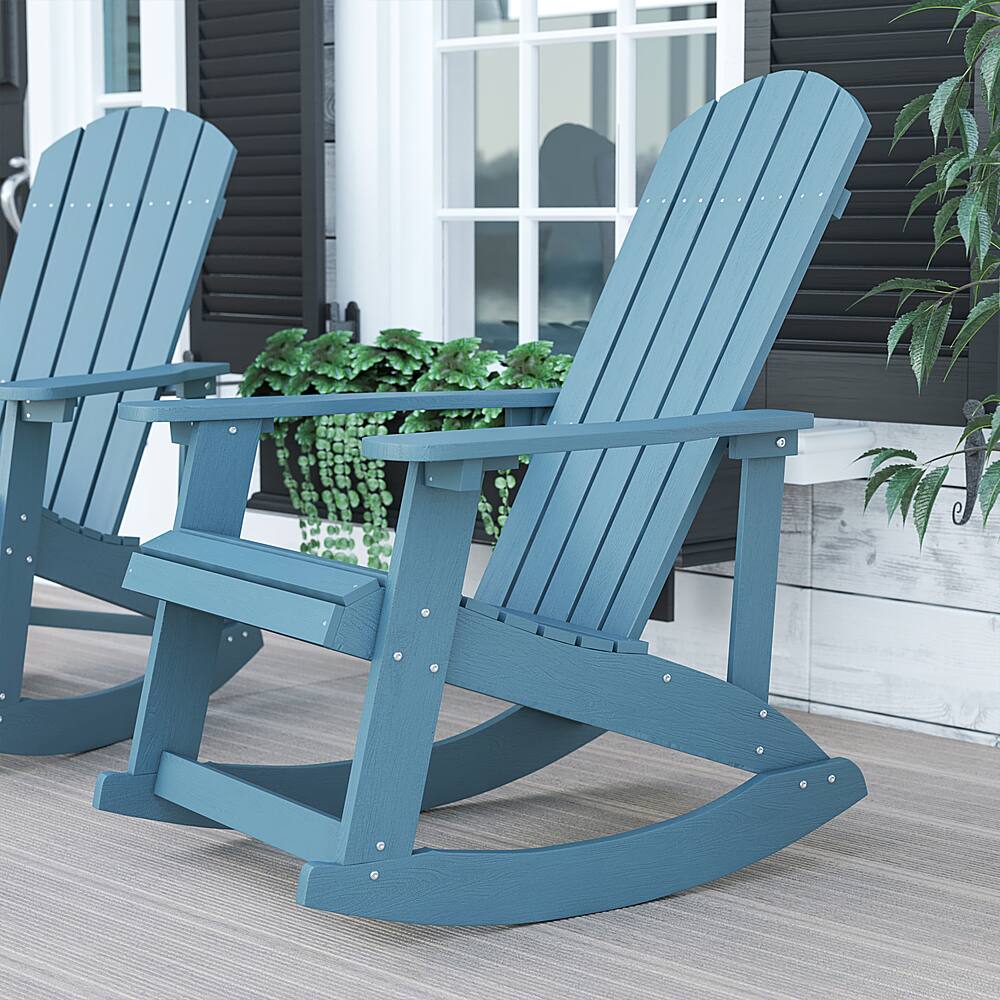 Alt View 12. Alamont Home - Savannah Adirondack Style Poly Resin Wood Rocking Chair for Indoor/Outdoor Use - Sea Foam - Sea Foam.