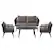 Front. Alamont Home - Kierra Outdoor Rectangle Modern Aluminum 4 Piece Patio Set - Black/Gray.