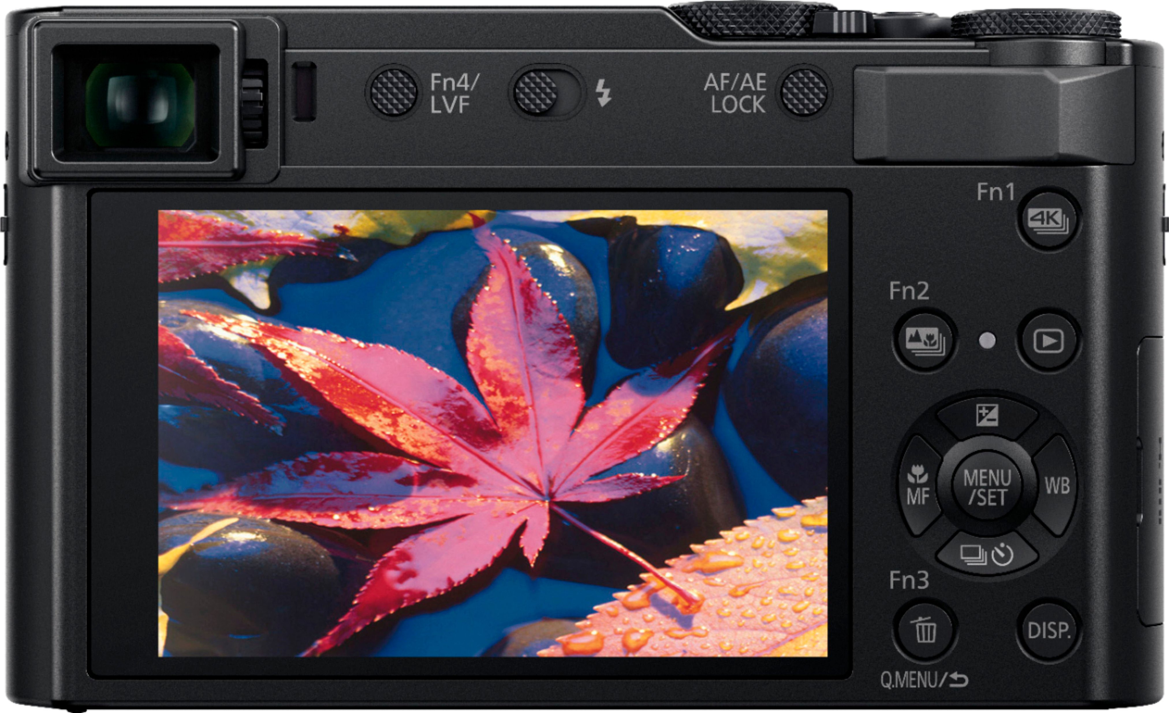 Back View: Panasonic - Lumix ZS200DK 20.1-Megapixel Digital Camera with 15X LEICA DC VARIO-ELMAR Lens - Black