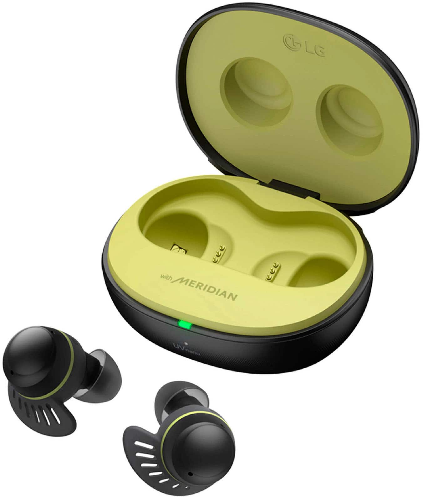 Angle. LG - TONE Free Fit TF8Q True Wireless Noise Cancelling In-Ear Earbuds - Black.