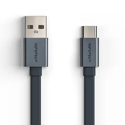 Front. reMarkable - reMarkable 2 - 3´ USB-A to USB-C Cable - Dark Gray.