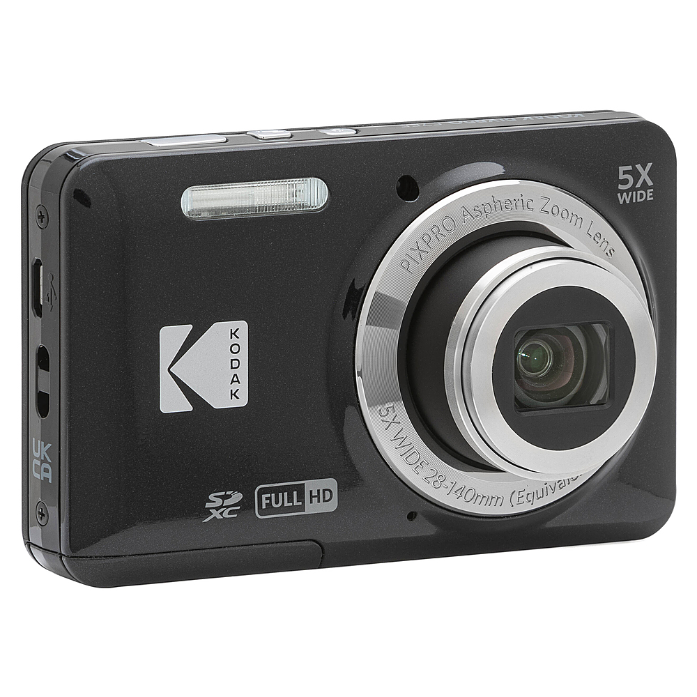 Angle View: Kodak - PIXPRO FZ55 16.4 Megapixel Digital Camera - Black