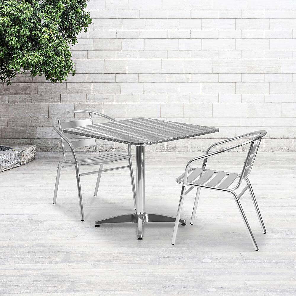 Alt View 11. Alamont Home - Lila Outdoor Square Contemporary Aluminum 3 Piece Patio Set - Aluminum.