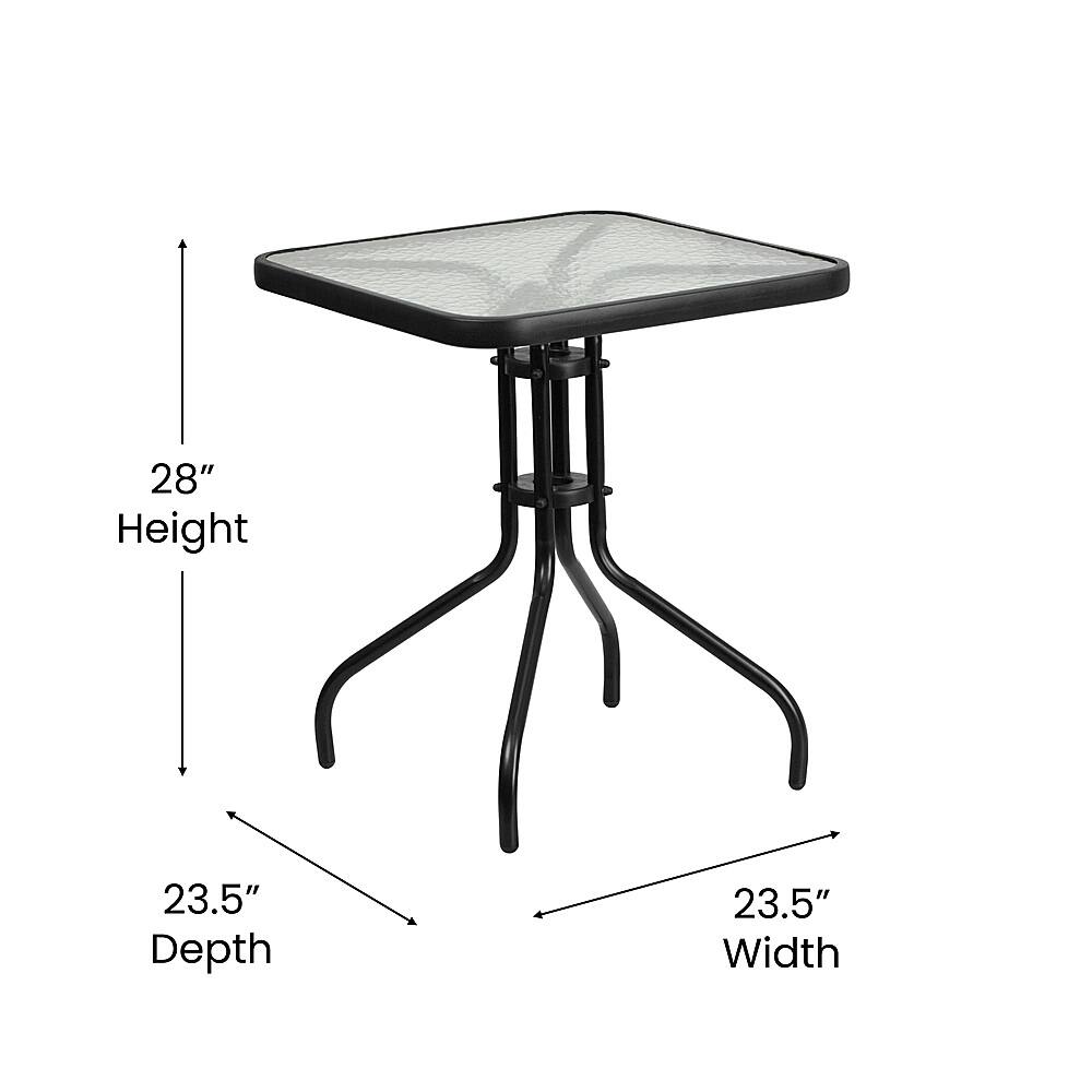 Alt View 13. Alamont Home - Barker Square Contemporary Patio Table - Clear/Black - Clear/Black.