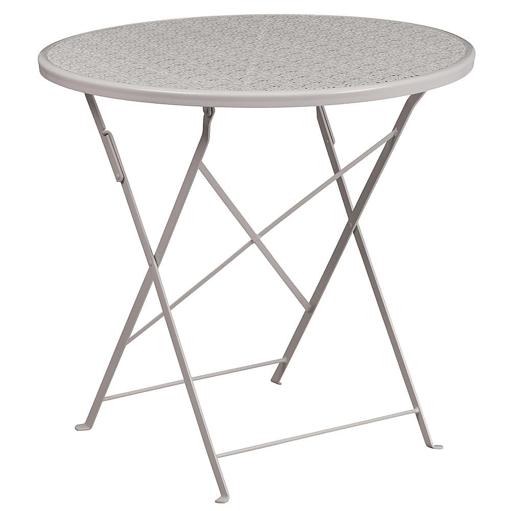Alamont Home - Oia Round Contemporary Patio Table - Light Gray - Front_Zoom