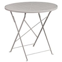 Flash Furniture - Oia Round Contemporary Patio Table - Light Gray - Front_Zoom