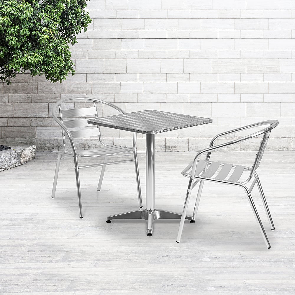 Flash Furniture – Lila Outdoor Square Contemporary 3 Piece Patio Set – Aluminum Sansujyuku sansujyuku.com