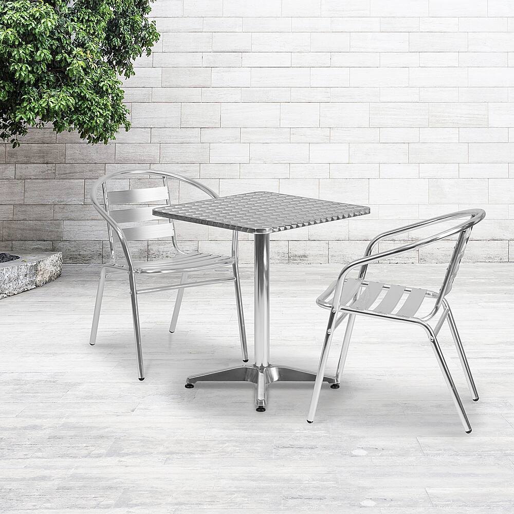 Alt View 11. Alamont Home - Lila Outdoor Square Contemporary Aluminum 3 Piece Patio Set - Aluminum.