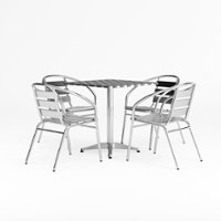Flash Furniture - Lila Outdoor Square Contemporary 5 Piece Patio Set - Aluminum - Front_Zoom