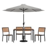 Front. Flash Furniture - Lark Outdoor Rectangle Modern  7 Piece Patio Set - Gray.