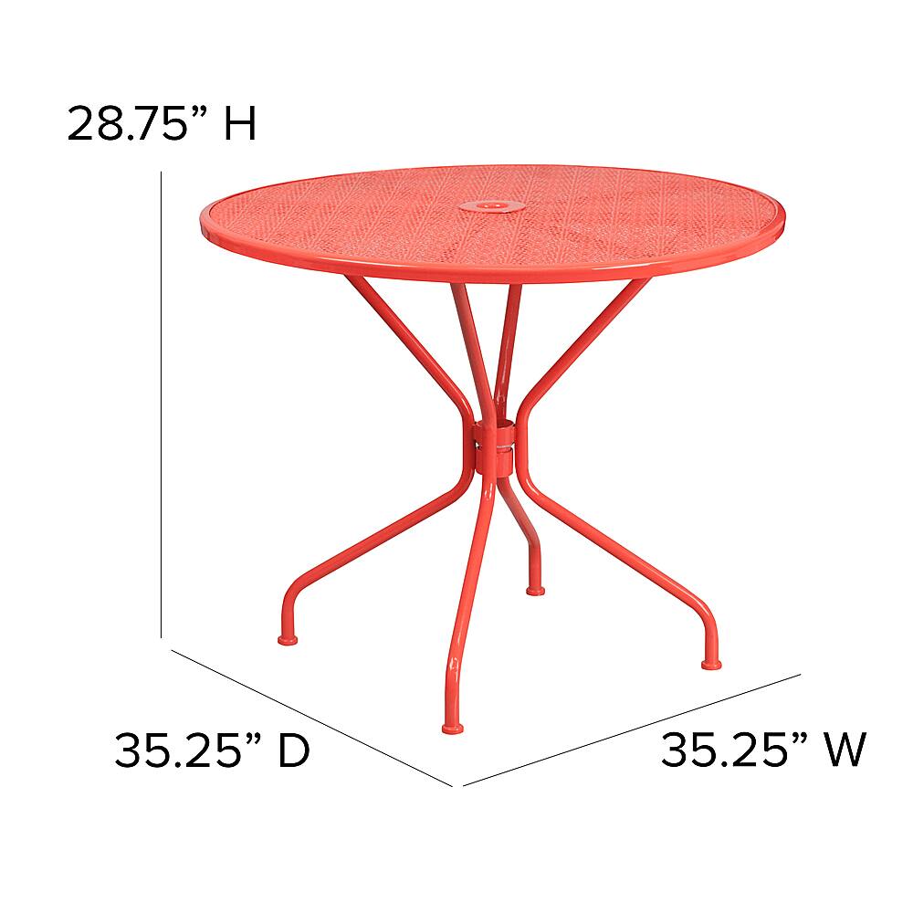 Alt View 12. Alamont Home - Oia Round Contemporary Patio Table - Coral - Coral.