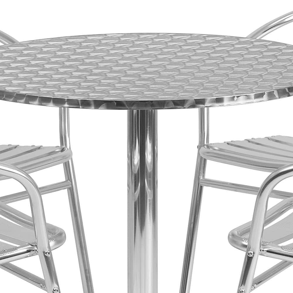 Alt View 12. Alamont Home - Lila Outdoor Round Contemporary Aluminum 5 Piece Patio Set - Aluminum.