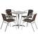 Front. Alamont Home - Lila Outdoor Square Contemporary Aluminum 5 Piece Patio Set - Dark Brown.