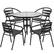 Front. Alamont Home - Lila Outdoor Round Contemporary Metal 5 Piece Patio Set - Clear/Black.