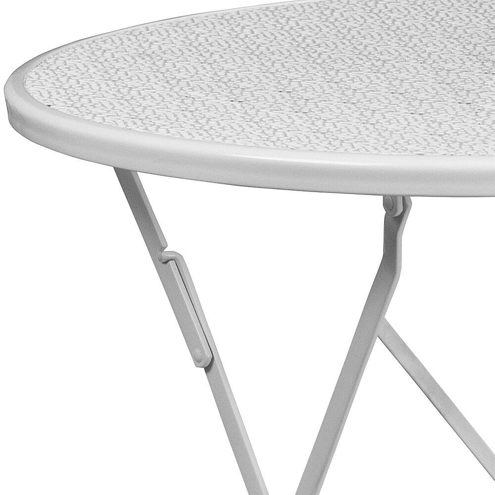 Alt View 13. Alamont Home - Oia Round Contemporary Patio Table - White - White.