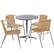 Front. Alamont Home - Lila Outdoor Round Contemporary Aluminum 5 Piece Patio Set - Beige.