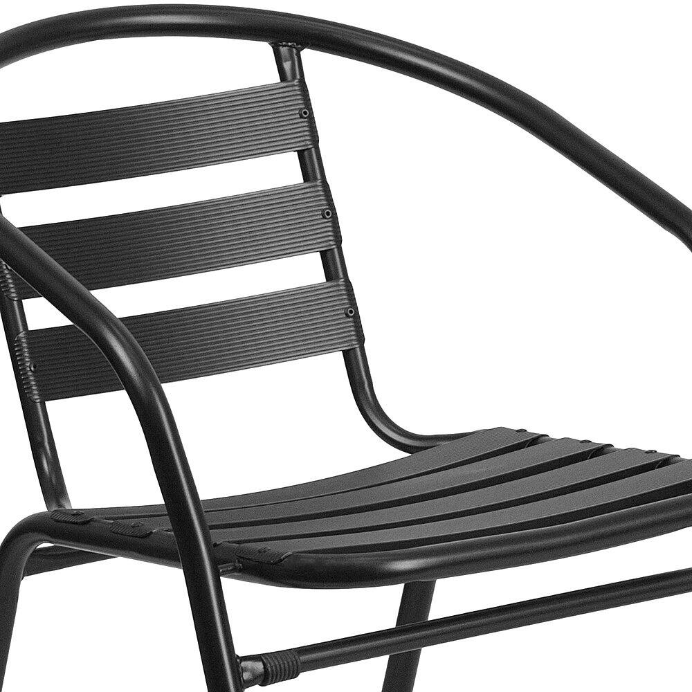 Alt View 15. Alamont Home - Lila Outdoor Square Contemporary Aluminum 3 Piece Patio Set - Clear/Black.