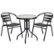 Front. Flash Furniture - Lila Outdoor Round Contemporary Metal 3 Piece Patio Set - Clear/Black.
