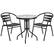 Front. Alamont Home - Lila Outdoor Round Contemporary Metal 3 Piece Patio Set - Clear/Black.
