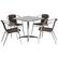 Front. Alamont Home - Lila Outdoor Square Contemporary Aluminum 5 Piece Patio Set - Dark Brown.