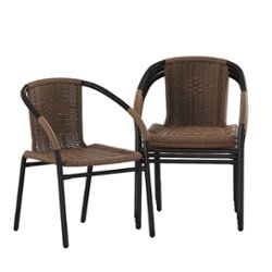 Flash Furniture - Lila Patio Chair (set of 4) - Medium Brown - Front_Zoom